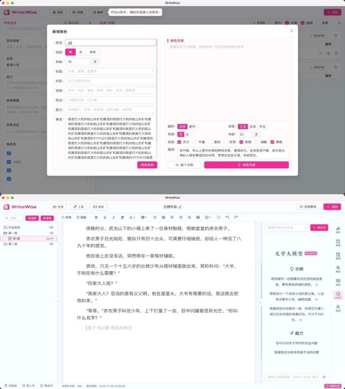 WriteWise最强小说Ai自动写作工具-智点软件