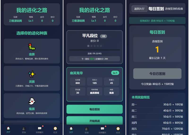 文字游戏：进化之路2.0二开完美版本源码 带后台-智点软件