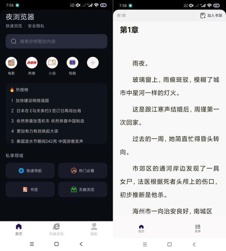 夜浏览1.0私密浏览｜无广看小说｜看新闻｜保护隐私-智点软件